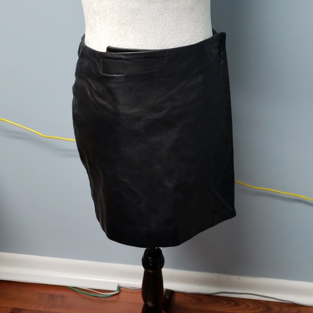 Black Hugo Buscati leather skirt